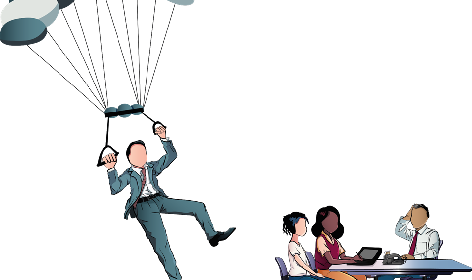 Parachuting organisational development