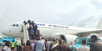 air passenger airlines traffic Lagos airport MMIA MM2 MM1 Air Peace
