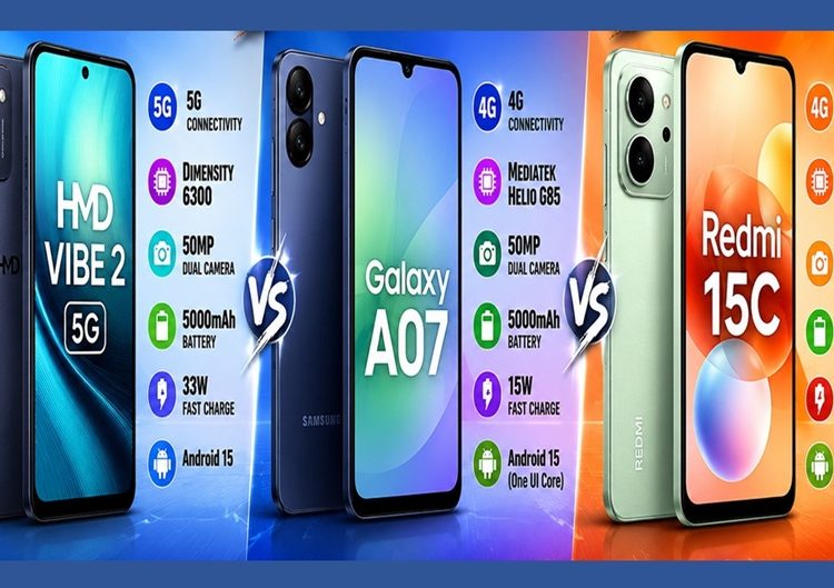 HMD Vibe 2 vs Samsung Galaxy A07 vs Redmi 15C
