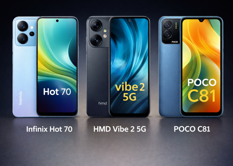 Infinix Hot 70, HMD Vibe 2 5G, POCO C81 | Budget smartphones