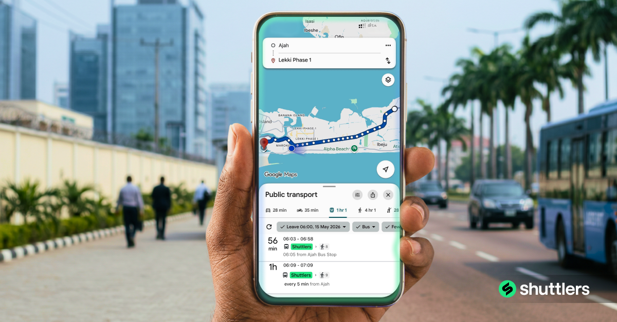 Shuttlers' Google transit announcement