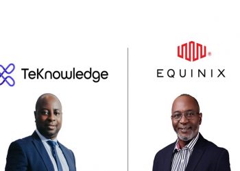 L-r: Olugbolahan Olusanya, territory director for Africa, TeKnowledge and Wole Abu, managing director, Equinix West Africa.